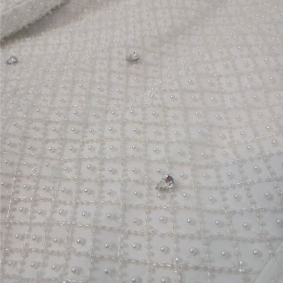 Morphine Fashion White Hypnotized Pearl Crystal Jacket Blazer Sz XL - Picture 6 of 11